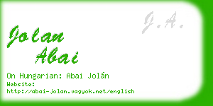 jolan abai business card